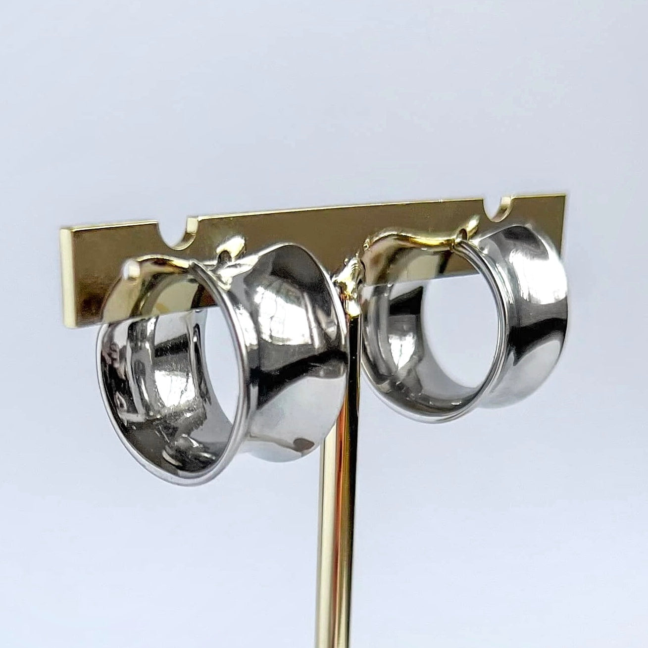 Tube silver hoops