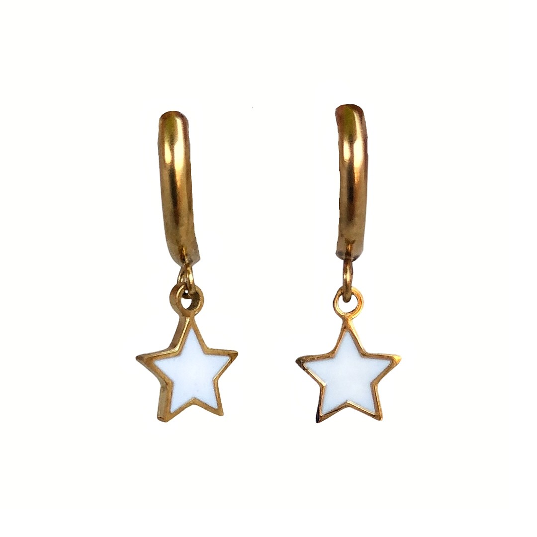 White star earrings
