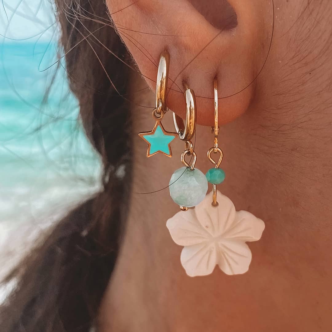 Boucles d'oreilles étoile turquoise