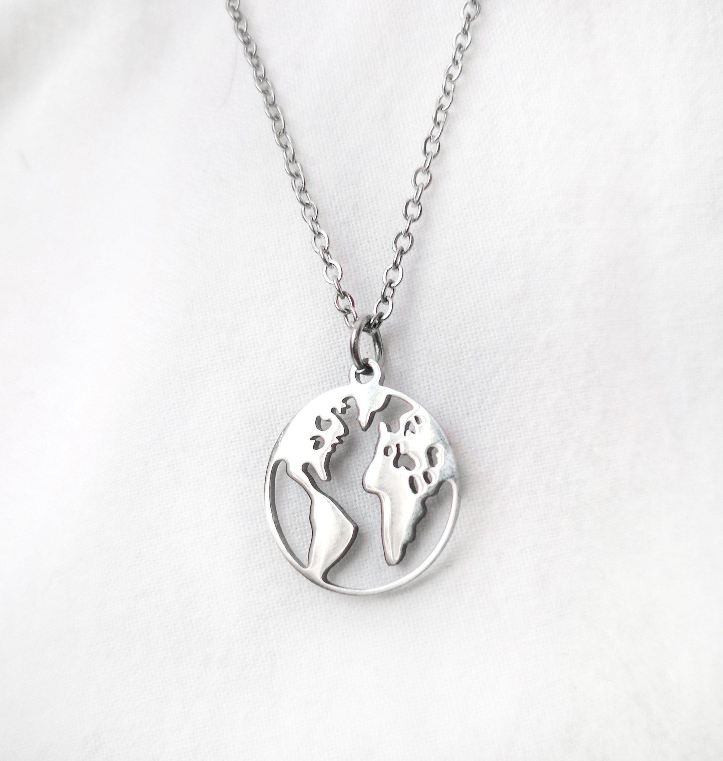 World silver necklace