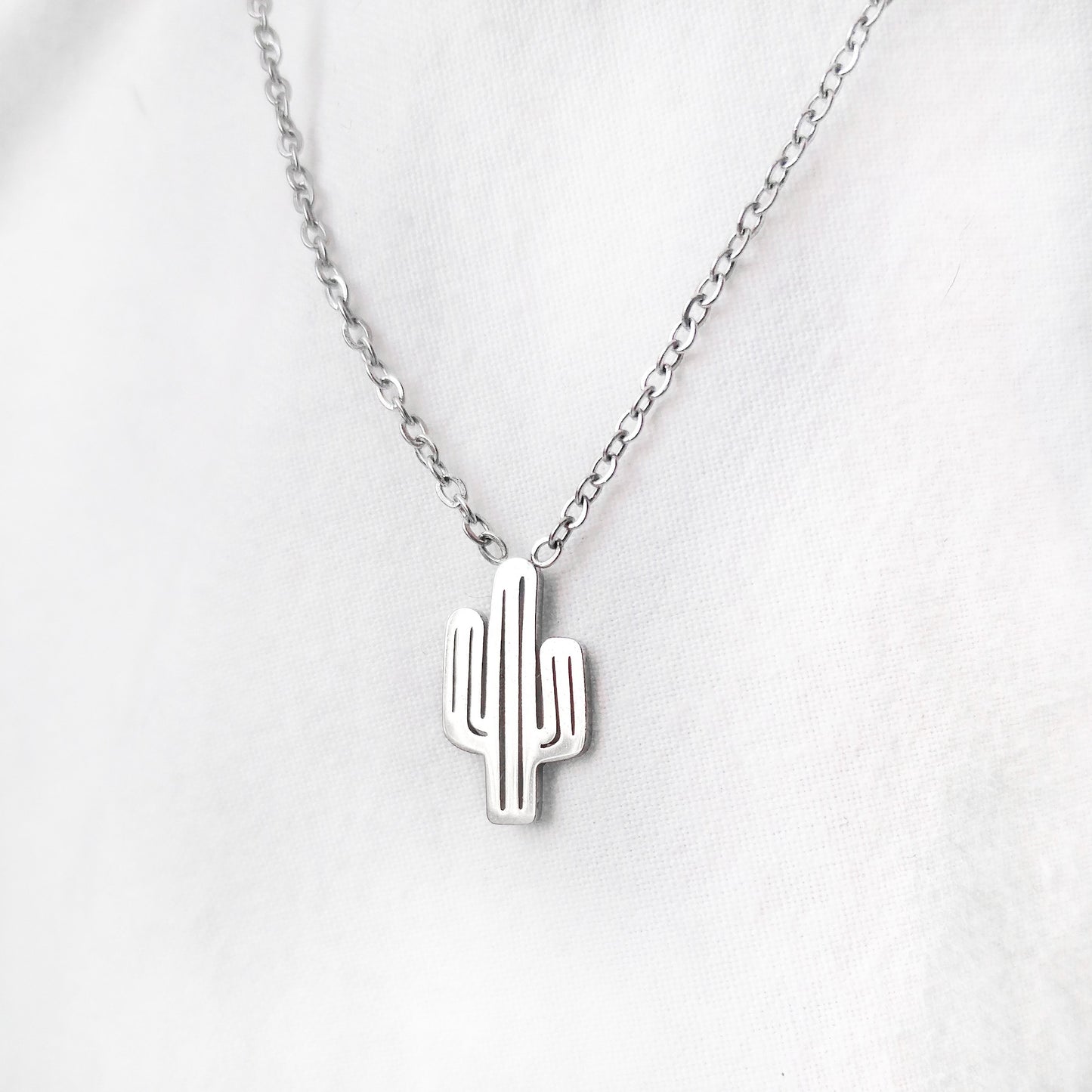 Cactus silver necklace