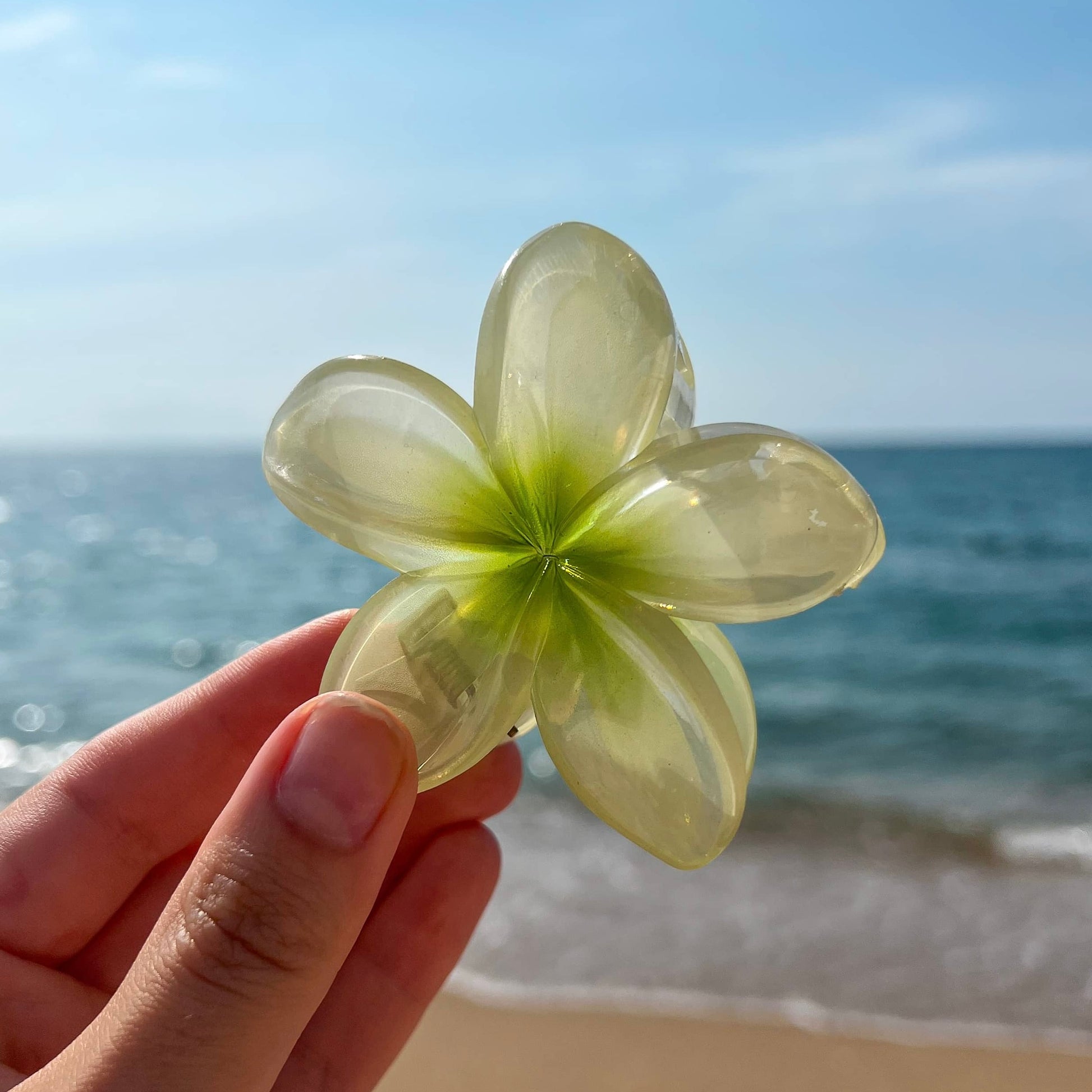 Pinza flor verde