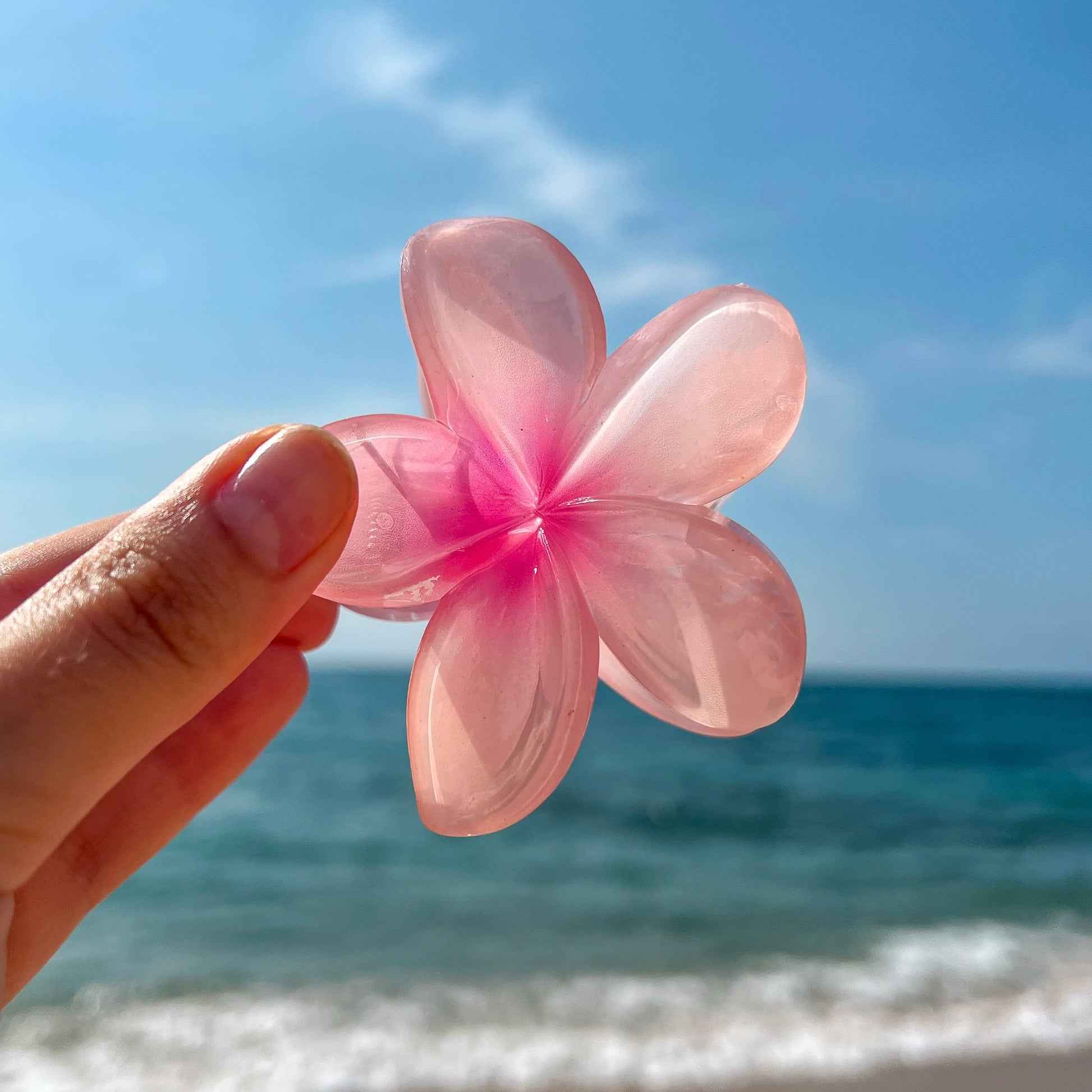 Pinza flor rosa