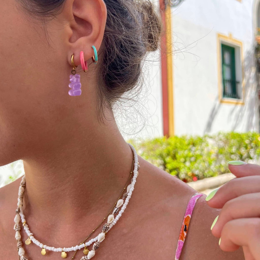 Pendientes Ositos lila