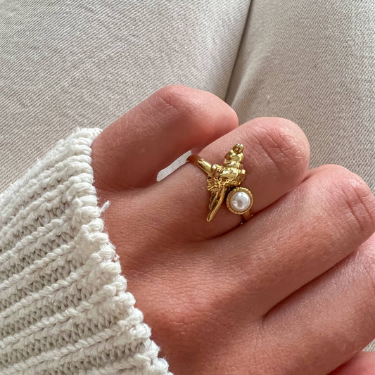 Anillo Caracola pearl