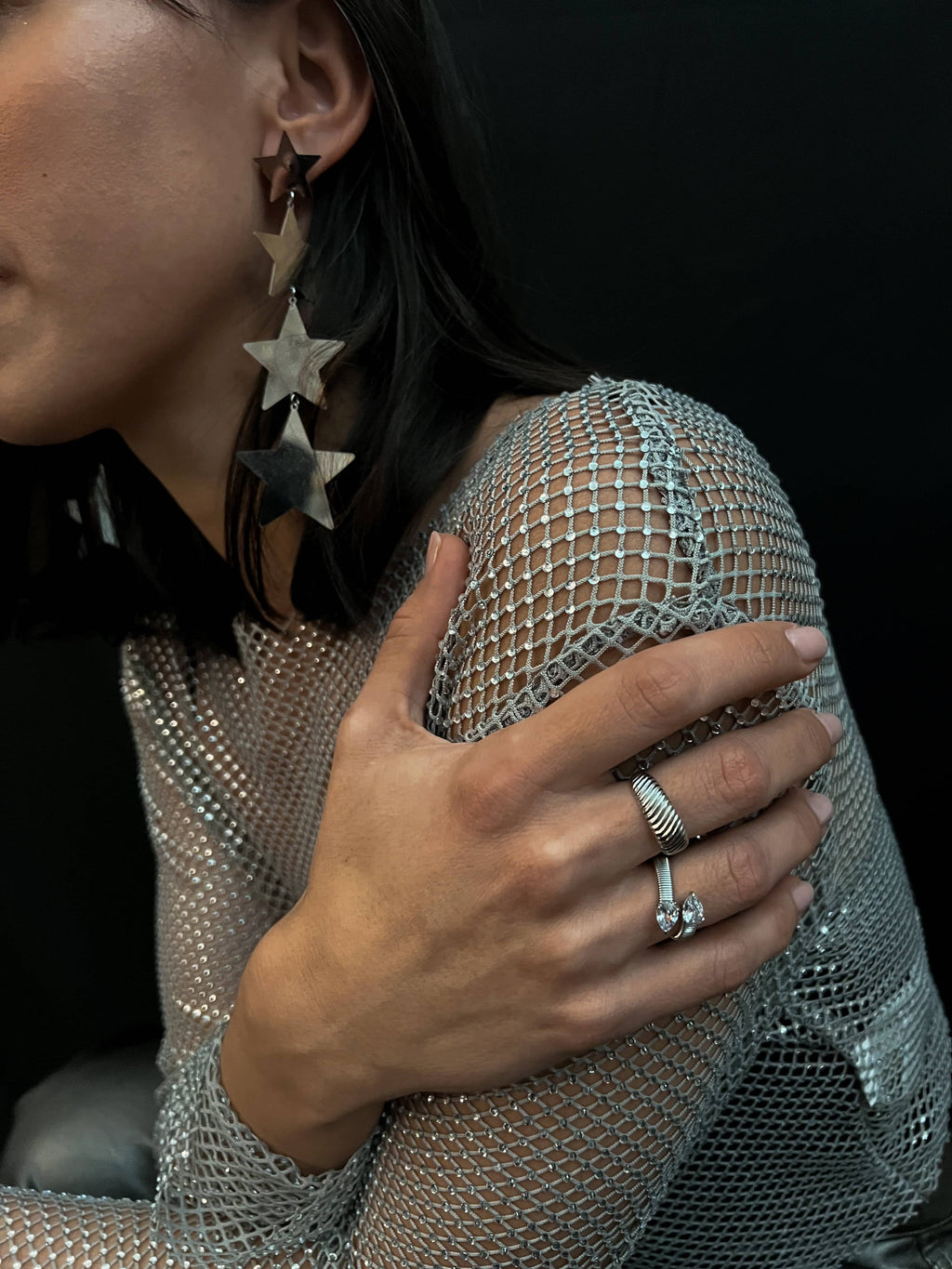 Pendientes Rockstar plata