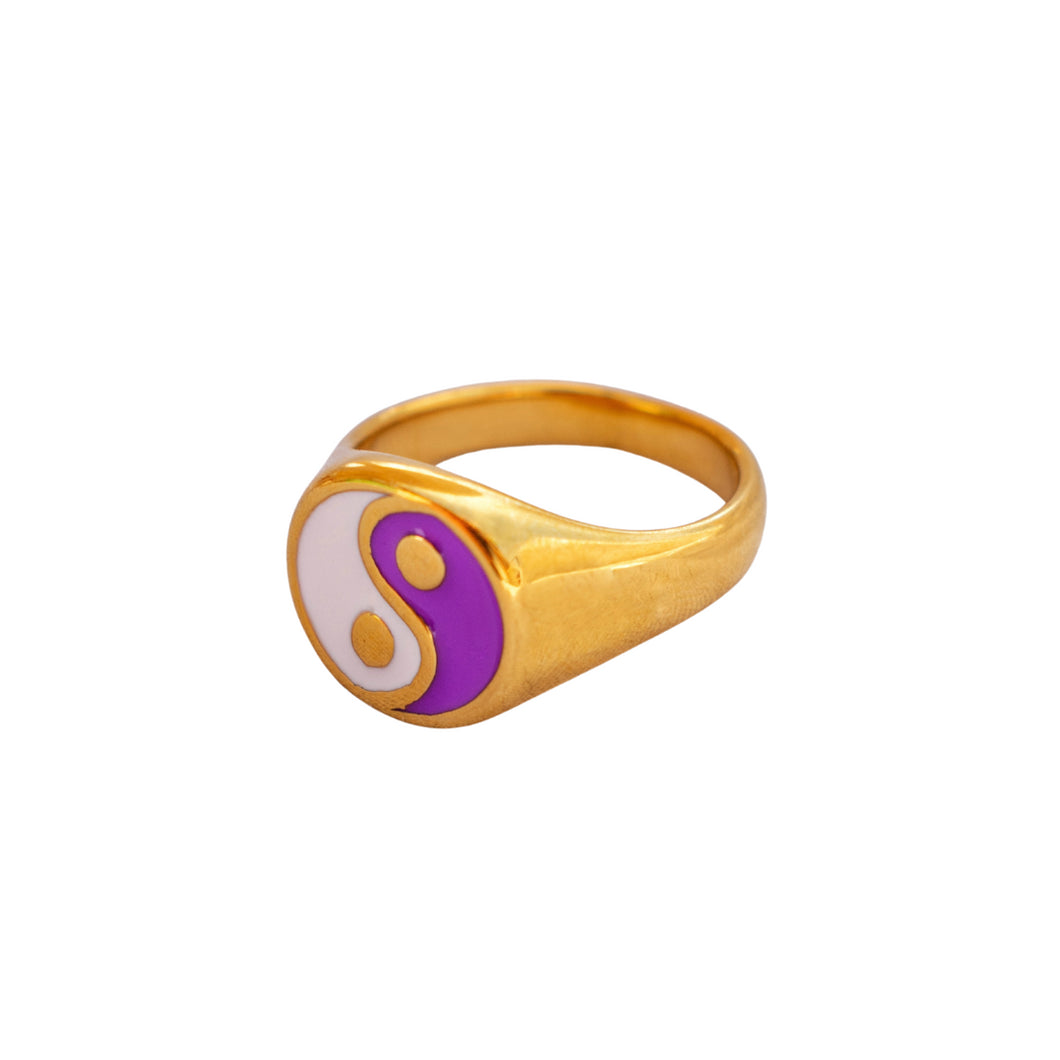 Anillo Ying Yang lila
