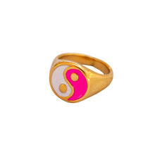 Cargar imagen en el visor de la galería, Anillo Ying Yang rosa
