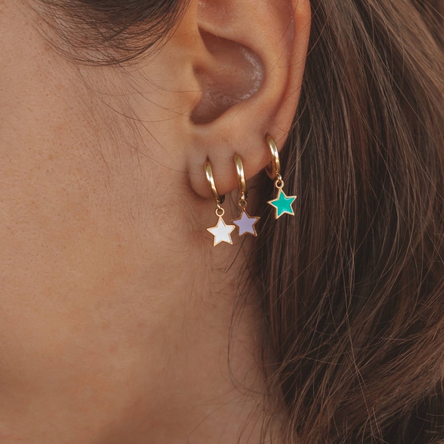 White star earrings