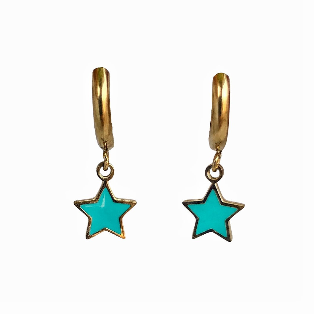 Pendientes Estrella turquesa