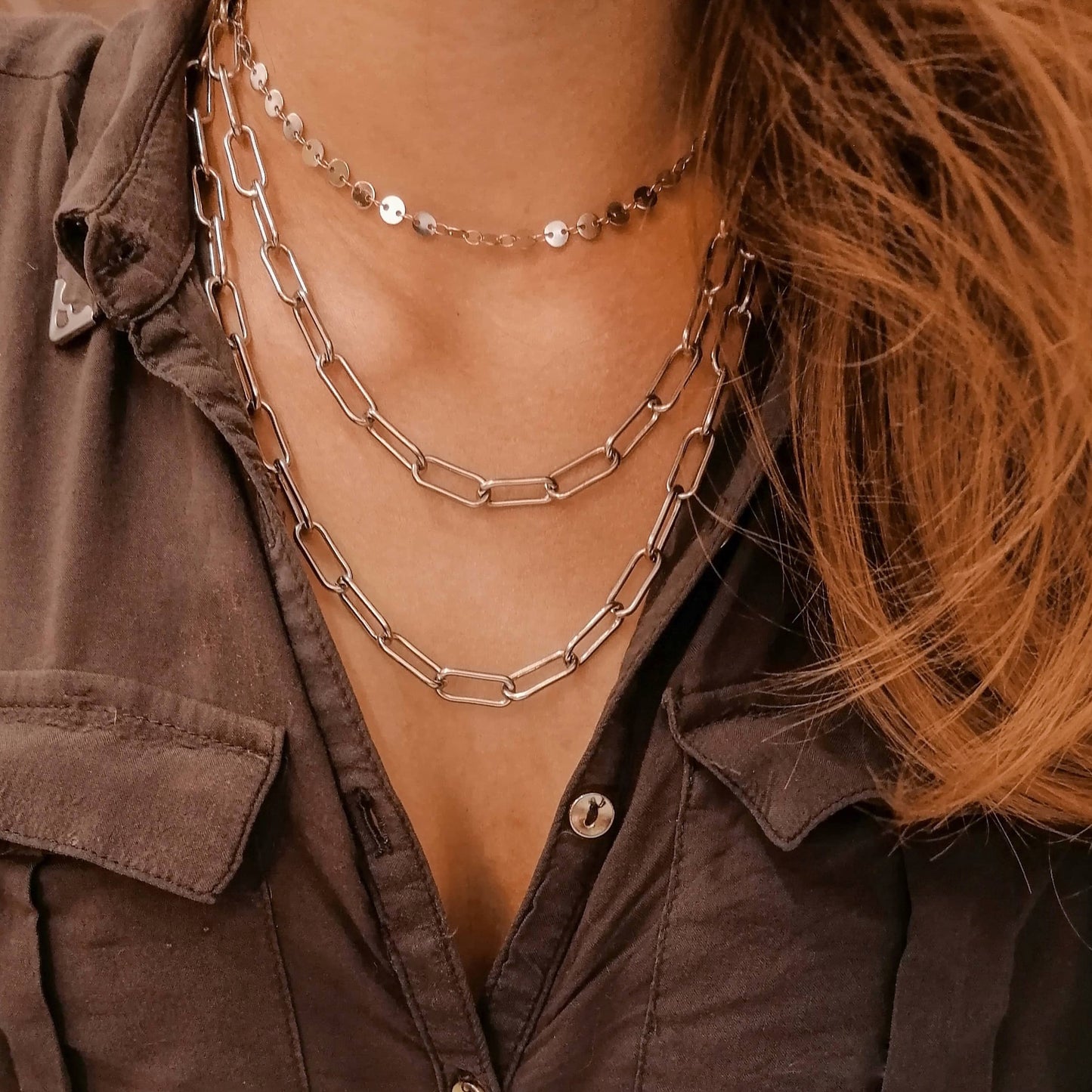 Chapitas silver necklace