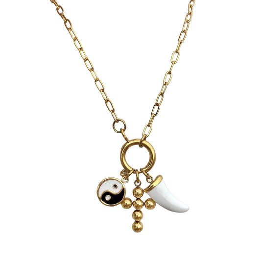 White charm necklace