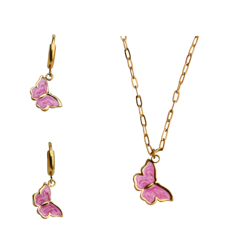 Conjunto Mariposa rosa