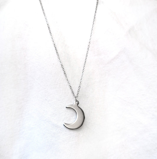 Moon silver necklace
