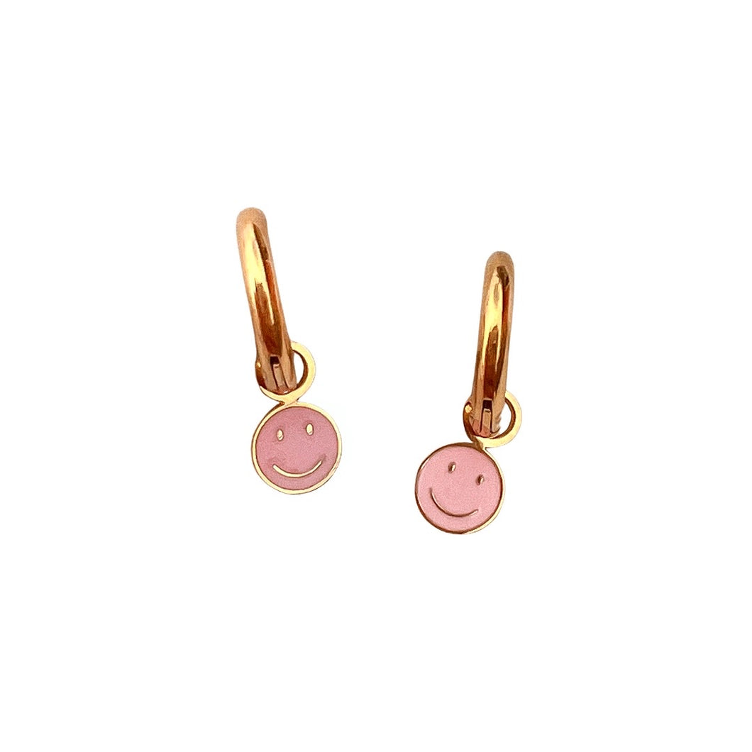 Pendientes Happy rosa