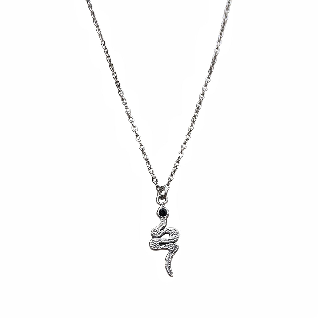 Snake silver necklace