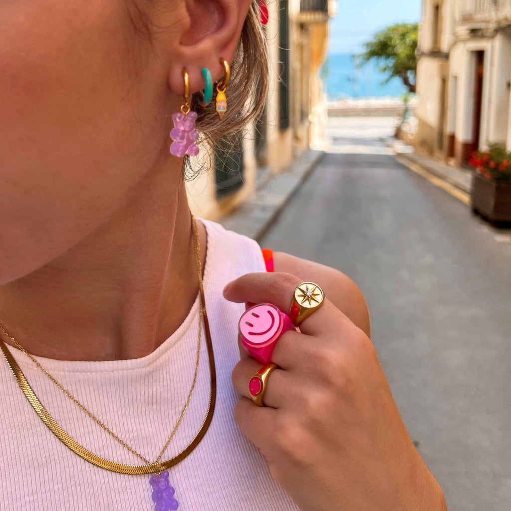 Pendientes Ositos lila