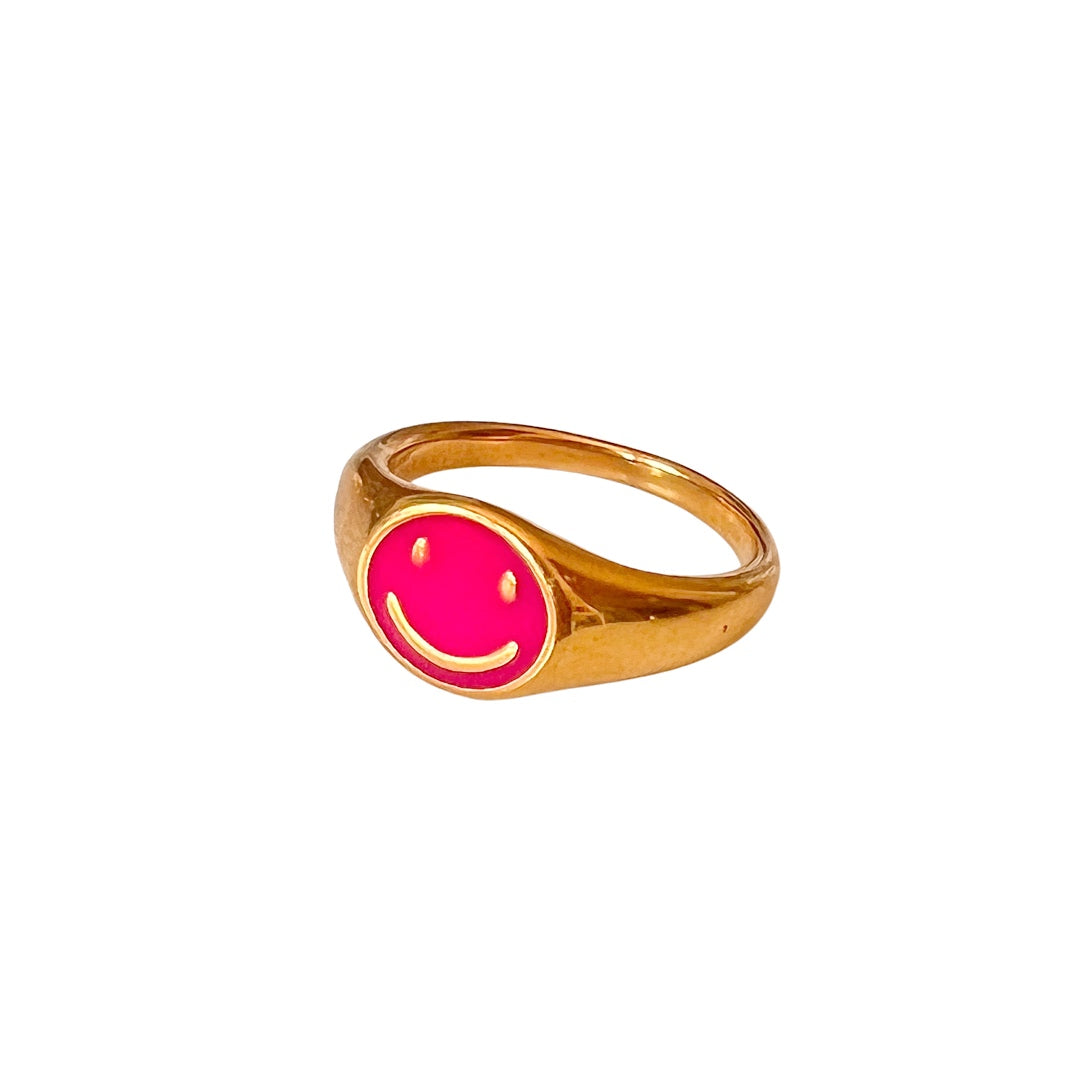 Fuchsia Smiley ring
