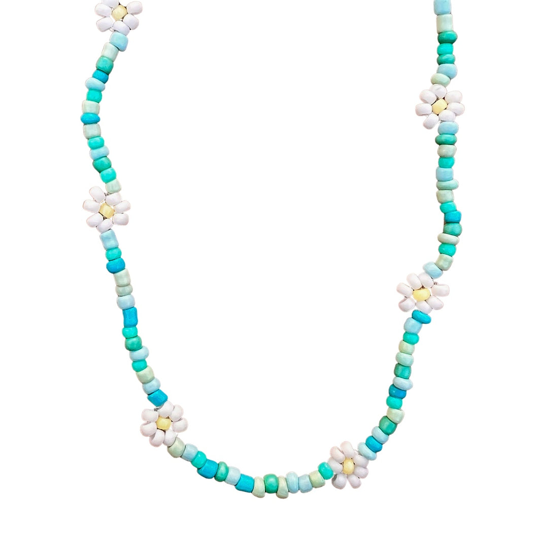Collar flores azules