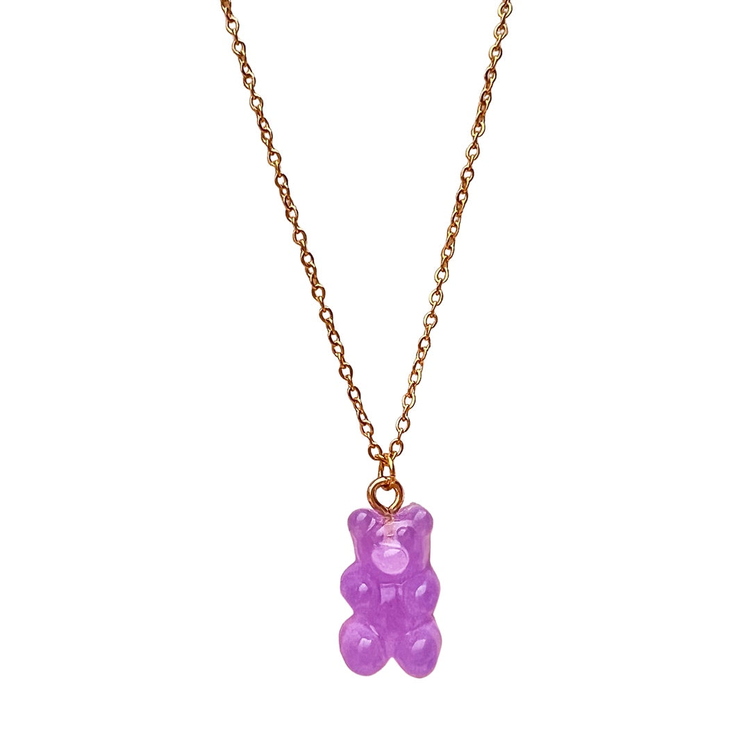 Lilac Bear necklace