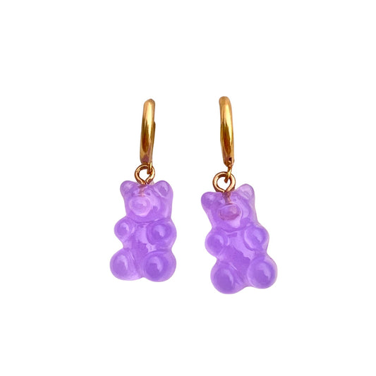 Lilac Bear earrings