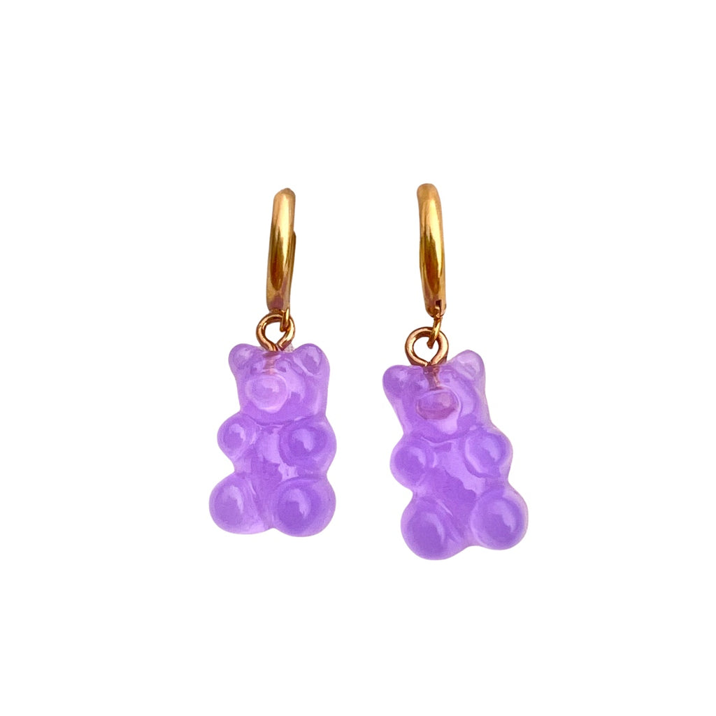 Pendientes Ositos lila