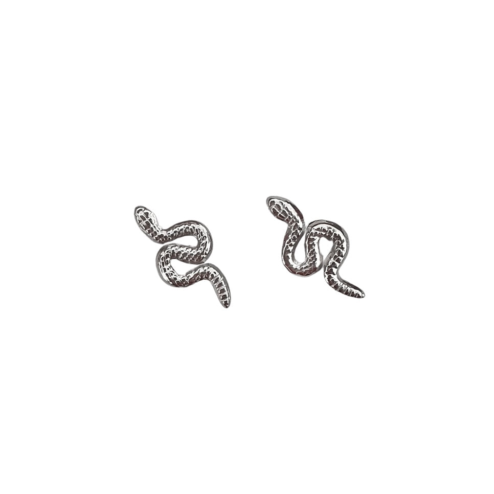 Snake silver mini earrings