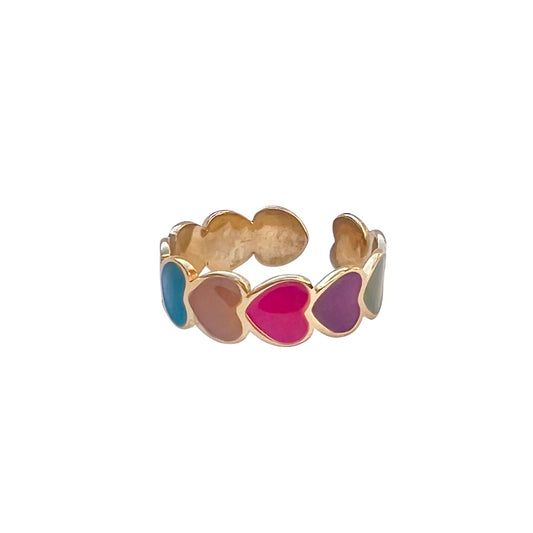 Color hearts ring